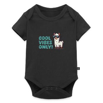 Llama Sunglasses Cool - Baby Premium short-sleeve bodysuit - black - Front