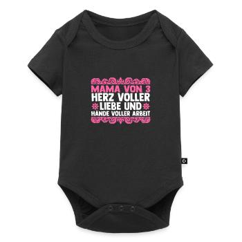 Mom of 3 children - Baby Premium short-sleeve bodysuit - black - Front