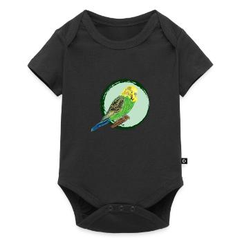 Perruche jaune / Yellow Budgie II - Body à manches courtes Premium Bébé - noir - Devant