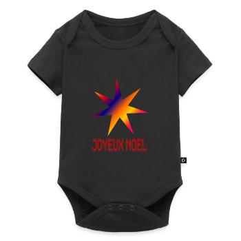 ETOILE. NOËL. JOYEUX NOËL. MERRY CHRISTMAS - Body à manches courtes Premium Bébé - noir - Devant