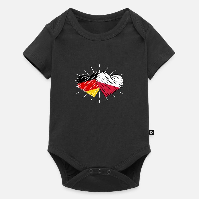 Pole Polnisch Deutsches Herz Polen - Baby Premium Kurzarmbody - Schwarz