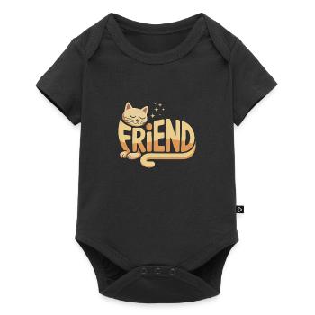 Cat Friend - Logo de chat mignon - Body à manches courtes Premium Bébé - noir - Devant