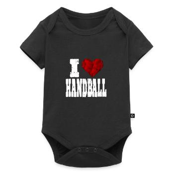 j'aime l'amour exigeant handball cœur aimant - Body à manches courtes Premium Bébé - noir - Devant