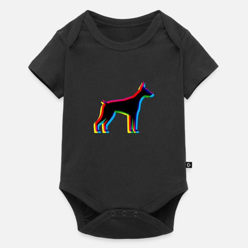 CMYK Dobermann - Baby Premium Kurzarmbody - Schwarz