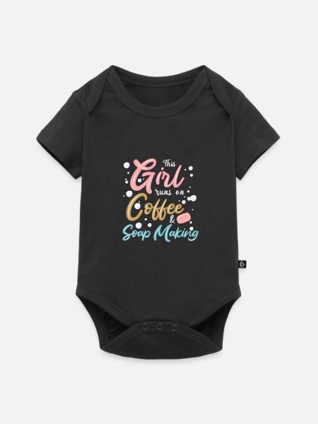 Seife Herstellen Handgemachte Seife - Baby Premium Kurzarmbody - Schwarz