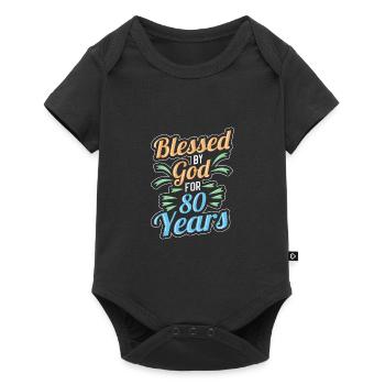80th birthday 80 years old - Baby Premium short-sleeve bodysuit - black - Front