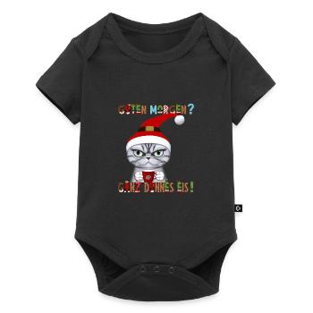 Ganz Dünnes Eis Morgenmuffel Katze Kaffee - Baby Premium Kurzarmbody - Schwarz - Vorne
