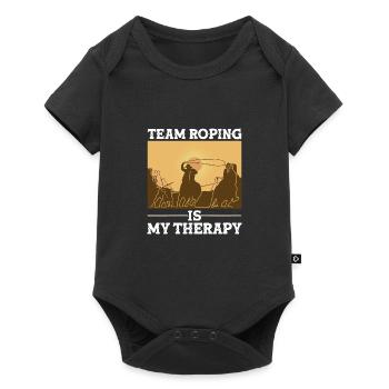 Team Roping - Baby Premium Kurzarmbody - Schwarz - Vorne