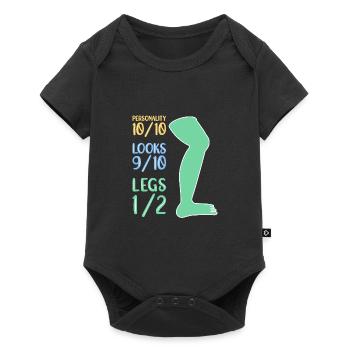 Rollstuhl Rollstuhlfahrer - Baby Premium Kurzarmbody - Schwarz - Vorne