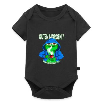 Ganz Dünnes Eis Morgenmuffel Frosch Kaffee - Baby Premium Kurzarmbody - Schwarz - Vorne