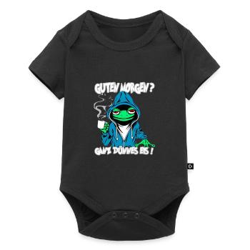 Ganz Dünnes Eis Morgenmuffel Frosch Kaffee - Baby Premium Kurzarmbody - Schwarz - Vorne