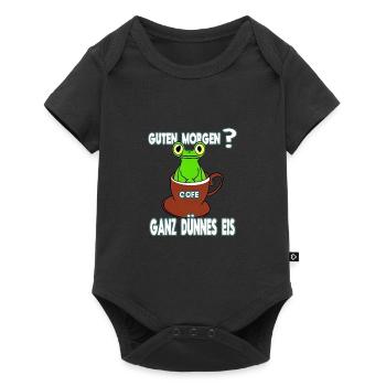 Ganz Dünnes Eis Morgenmuffel Frosch Kaffee - Baby Premium Kurzarmbody - Schwarz - Vorne