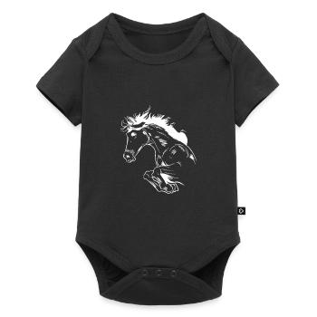 Équitation Sport équestre - Body à manches courtes Premium Bébé - noir - Devant