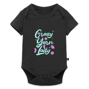 Knitting knitting needle wool funny - Baby Premium short-sleeve bodysuit - black - Front