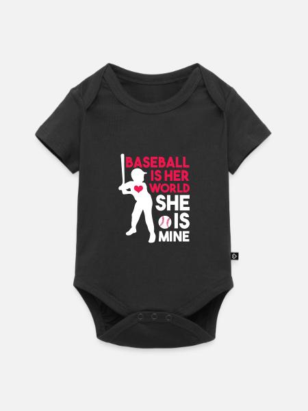 Baseballspieler Baseball - Baby Premium Kurzarmbody - Schwarz
