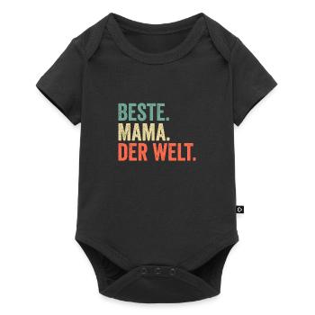 Beste Mama Der Welt - Baby Premium Kurzarmbody - Schwarz - Vorne