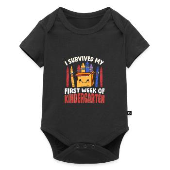 Avant K, j’ai eu ma première semaine de maternelle - Body à manches courtes Premium Bébé - noir - Devant