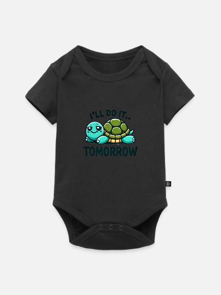 Entspannte Schildkrötte - Baby Premium Kurzarmbody - Schwarz
