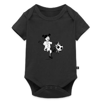 ballon de football de football américain football goalkeeper6 - Body à manches courtes Premium Bébé - noir - Devant