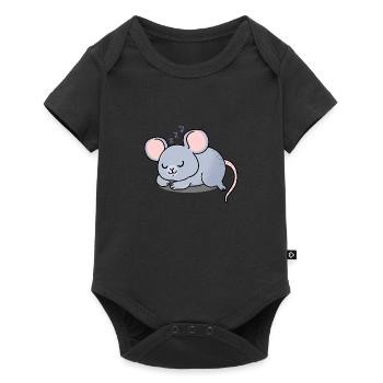 Mouse asleep - Baby Premium short-sleeve bodysuit - black - Front
