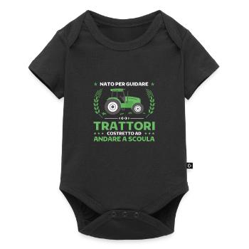 Agricoltura Nato Per Guidare Trattori Trattore - Baby Premium Kurzarmbody - Schwarz - Vorne