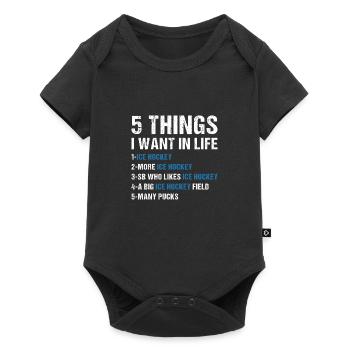 Sport 5 Things I Want In Life Ice Hockey - Baby Premium Kurzarmbody - Schwarz - Vorne