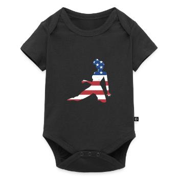 Gymnast Us Flag Rhythmic Gymnastics - Baby Premium short-sleeve bodysuit - black - Front