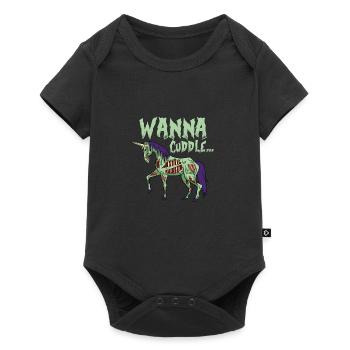 Halloween Einhorn untot Zombie lustig Geschenk - Baby Premium Kurzarmbody - Schwarz - Vorne