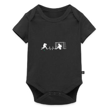 cadeau rythme cardiaque rondelle de hockey du rythme cardiaque de glace - Body à manches courtes Premium Bébé - noir - Devant