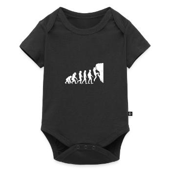 Klettern evolution bouldern geschenk bergsteigen - Baby Premium Kurzarmbody - Schwarz - Vorne