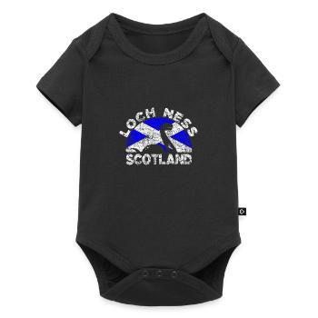 Distressed Loch Ness Monster Scotland Flag - Baby Premium short-sleeve bodysuit - black - Front
