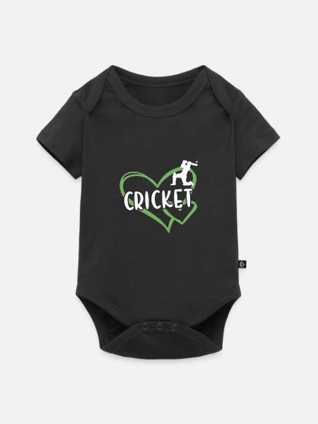 Sport Heart Cricket - Baby Premium Kurzarmbody - Schwarz