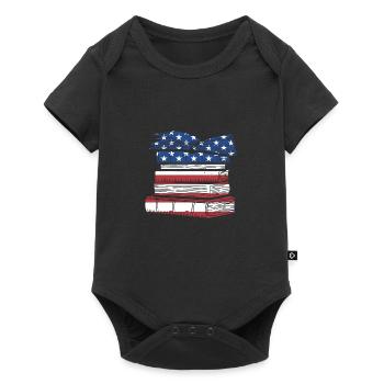 Reader Us Flag Reading - Baby Premium short-sleeve bodysuit - black - Front