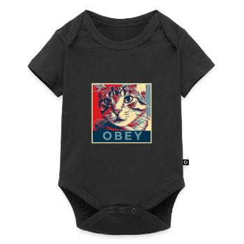 Obéissez le chat! - Body à manches courtes Premium Bébé - noir - Devant