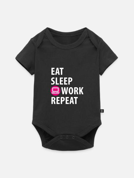 Computer, Rechner, Programieren, Arbeiten - Baby Premium Kurzarmbody - Schwarz