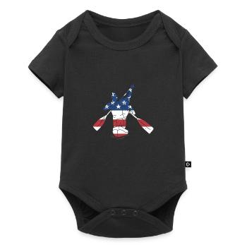 canoéiste Drapeau américain canoë - Body à manches courtes Premium Bébé - noir - Devant