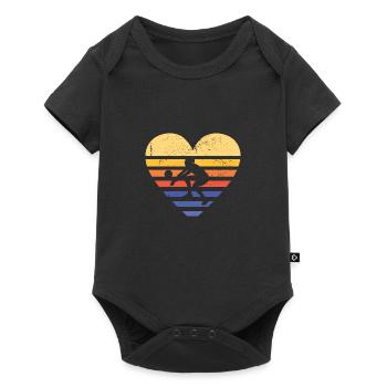 Sport Retro Sunset Heart Volleyball - Baby Premium short-sleeve bodysuit - black - Front