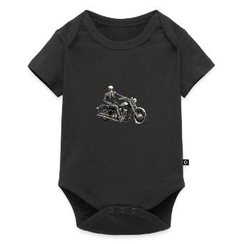 Suited Up Skull & Bones Biker - Baby Premium Kurzarmbody - Schwarz - Vorne