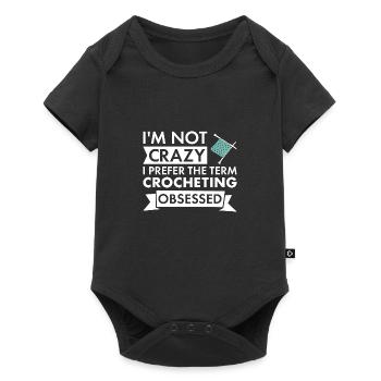Crocheteur Je ne suis pas fou de crochet - Body à manches courtes Premium Bébé - noir - Devant