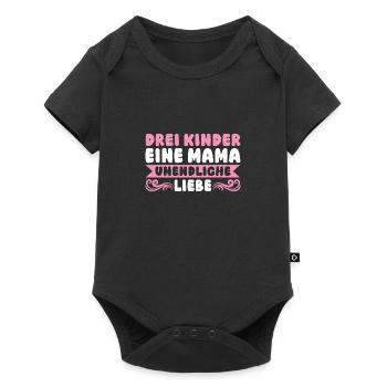Mama Von 3 Kindern - Baby Premium Kurzarmbody - Schwarz - Vorne