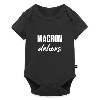 Macron dehors - Body à manches courtes Premium Bébé - noir - Devant