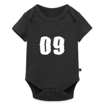 Neuf 9 Effet de nombre Nombre déformé - Body à manches courtes Premium Bébé - noir - Devant