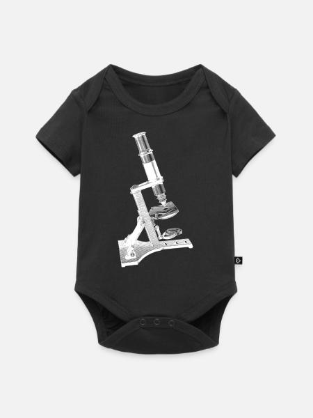 Mikroskop - Baby Premium Kurzarmbody - Schwarz