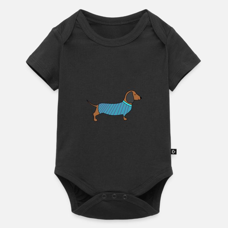 Dackel mit Pulli - Baby Premium Kurzarmbody - Schwarz