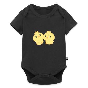 POUSSINS POULET JEUNE PETIT PETIT PETIT PETIT CADEAU DE FLASQUE - Body à manches courtes Premium Bébé - noir - Devant