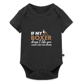 Si mon boxeur ne t’aime pas - Body à manches courtes Premium Bébé - noir - Devant