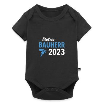 Stolzer Bauherr Bauleiter 2023 - Baby Premium Kurzarmbody - Schwarz - Vorne