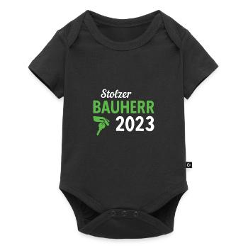 Stolzer Bauherr Bauleiter 2023 - Baby Premium Kurzarmbody - Schwarz - Vorne
