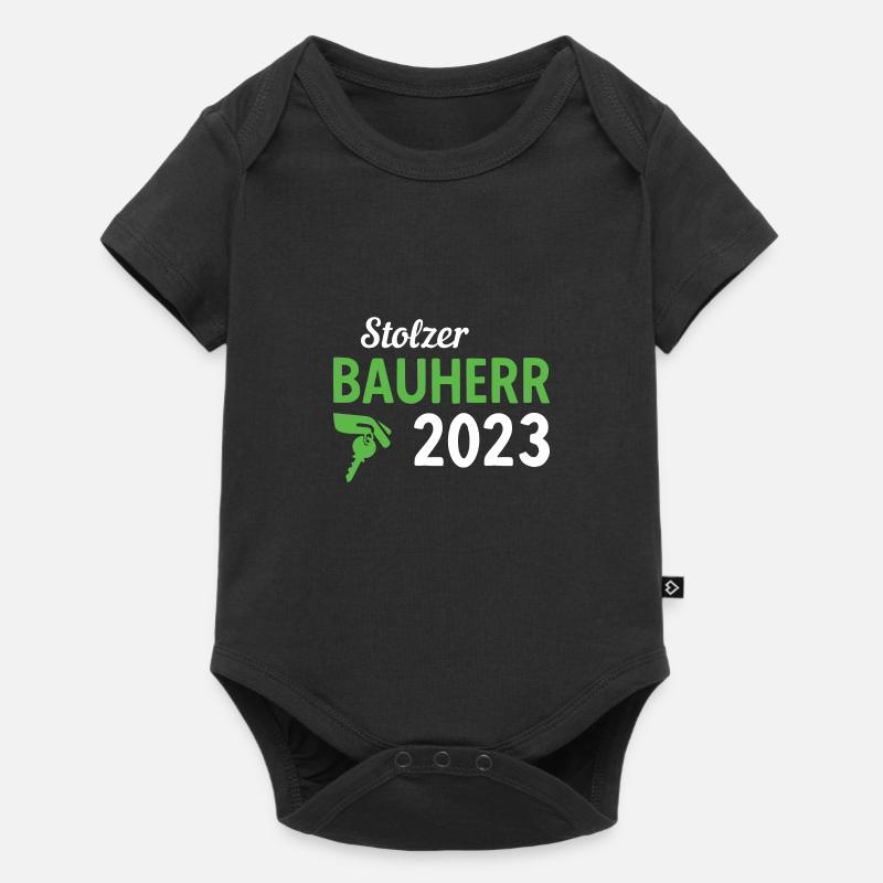 Stolzer Bauherr Bauleiter 2023 - Baby Premium Kurzarmbody - Schwarz