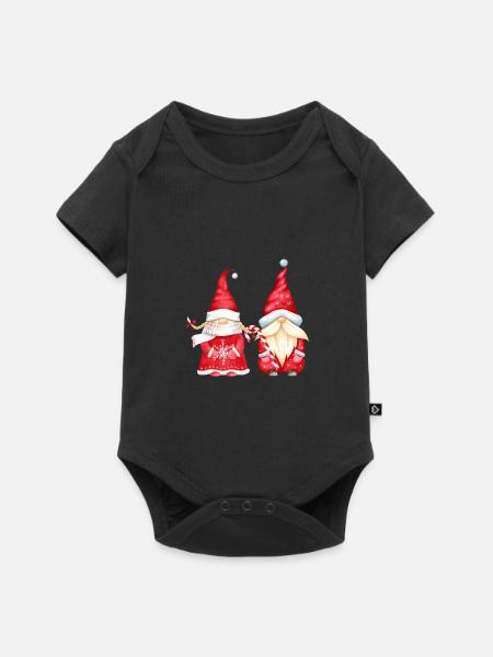 Weihnachten - Merry Christmas - Wichtel - Baby Premium Kurzarmbody - Schwarz